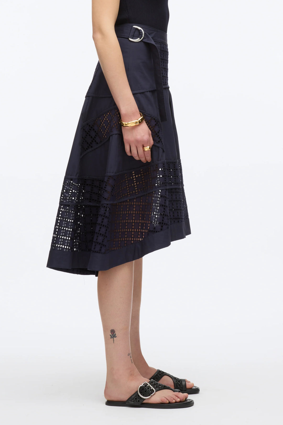 Broiderie Anglaise Grid Skirt