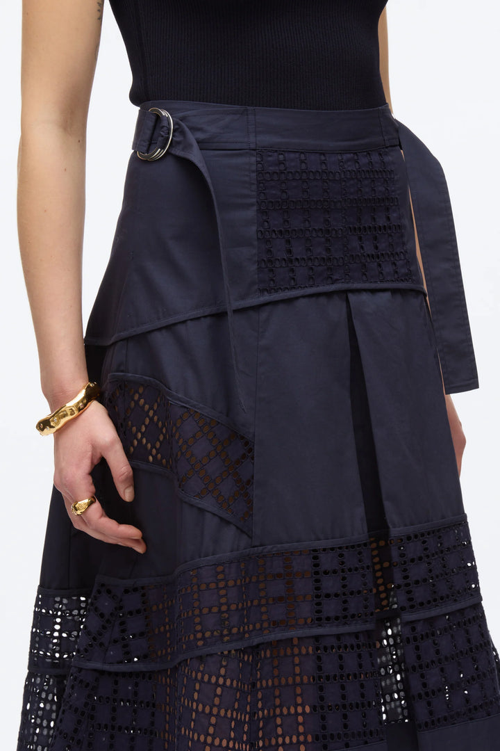 Broiderie Anglaise Grid Skirt