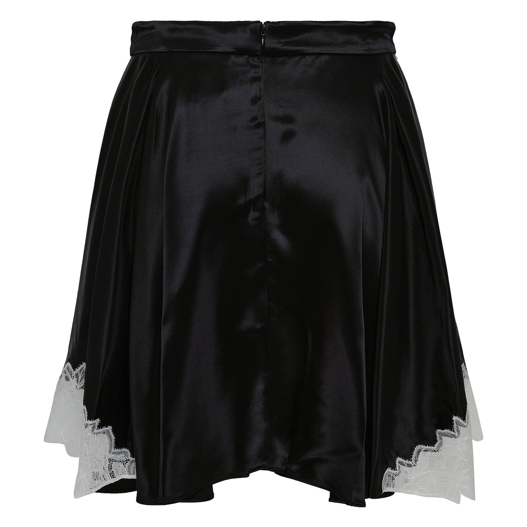 Liquid Satin Flounce Mini Skirt