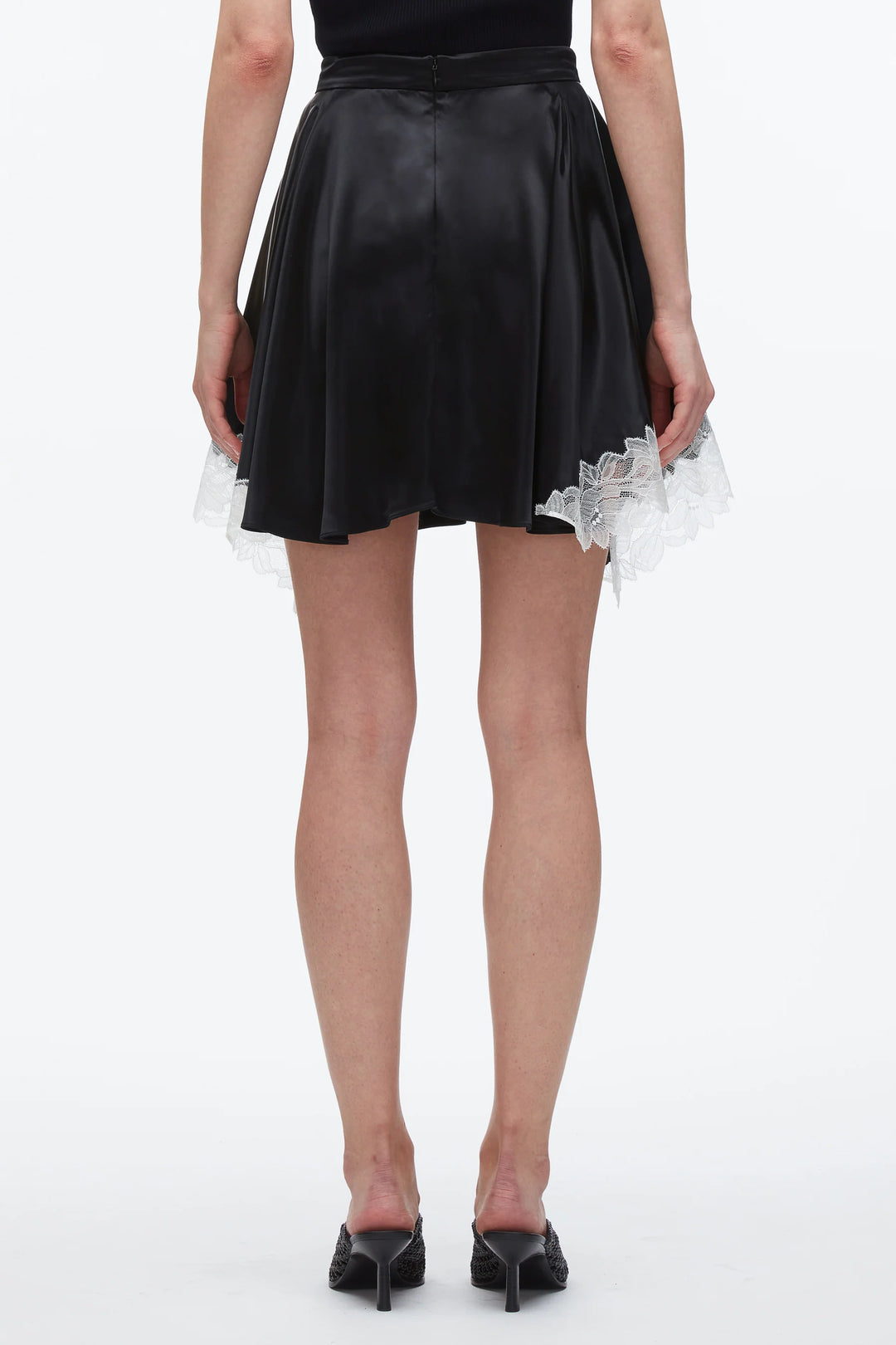 Liquid Satin Flounce Mini Skirt