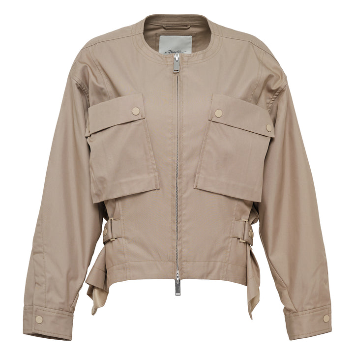 Cargo Jacket With Flounce Hem