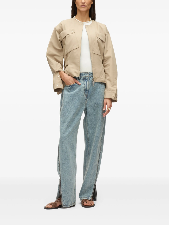 Cargo Jacket With Flounce Hem