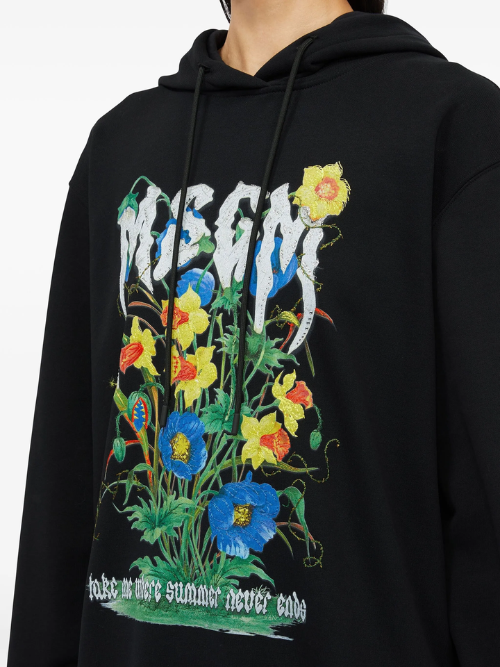 MSGM Floral Print Hoodie