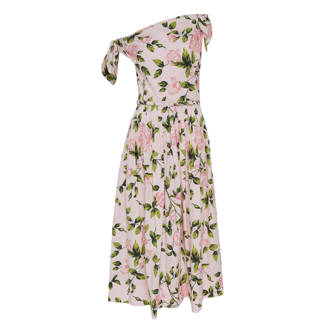 Sleeveless Tie Shoulder English Dress