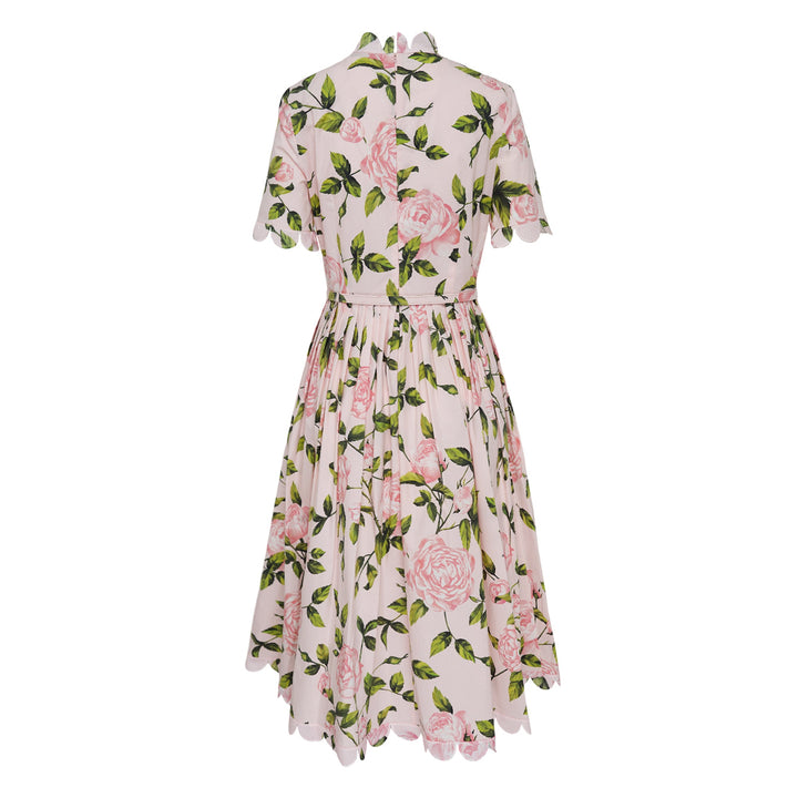 Short Sleeve Jewel Neck English Dress