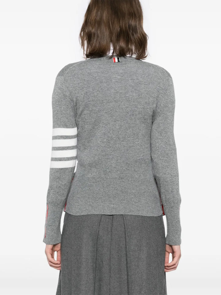 Classic Cashmere 4-Bar Crew Neck Cardigan