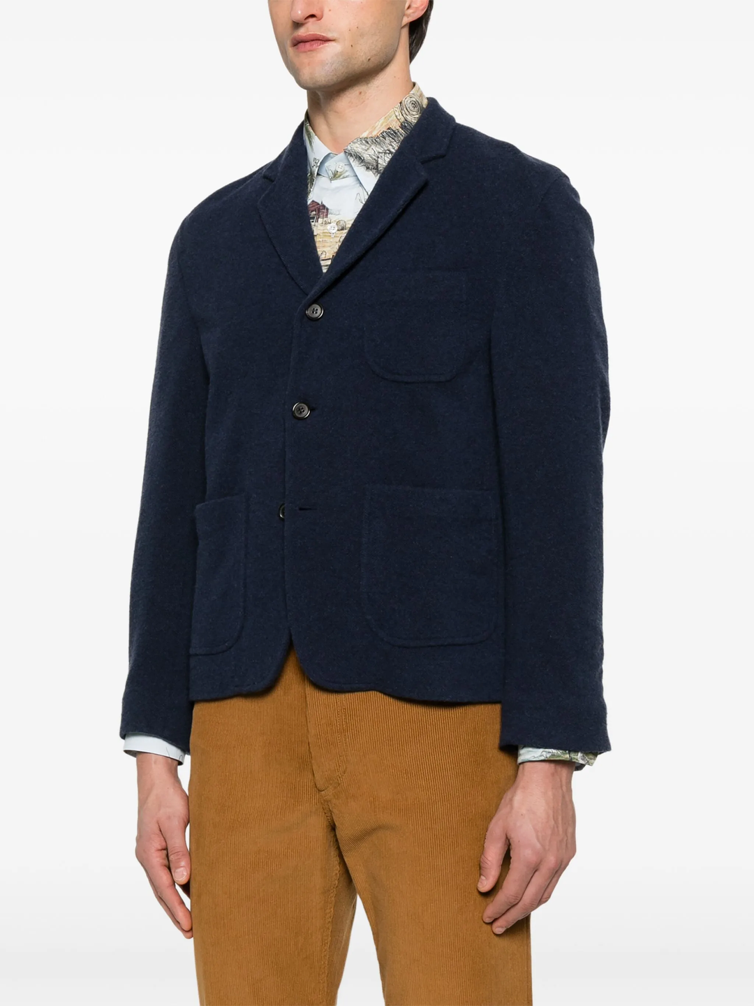 Wool Silk Pique Sack Jacket