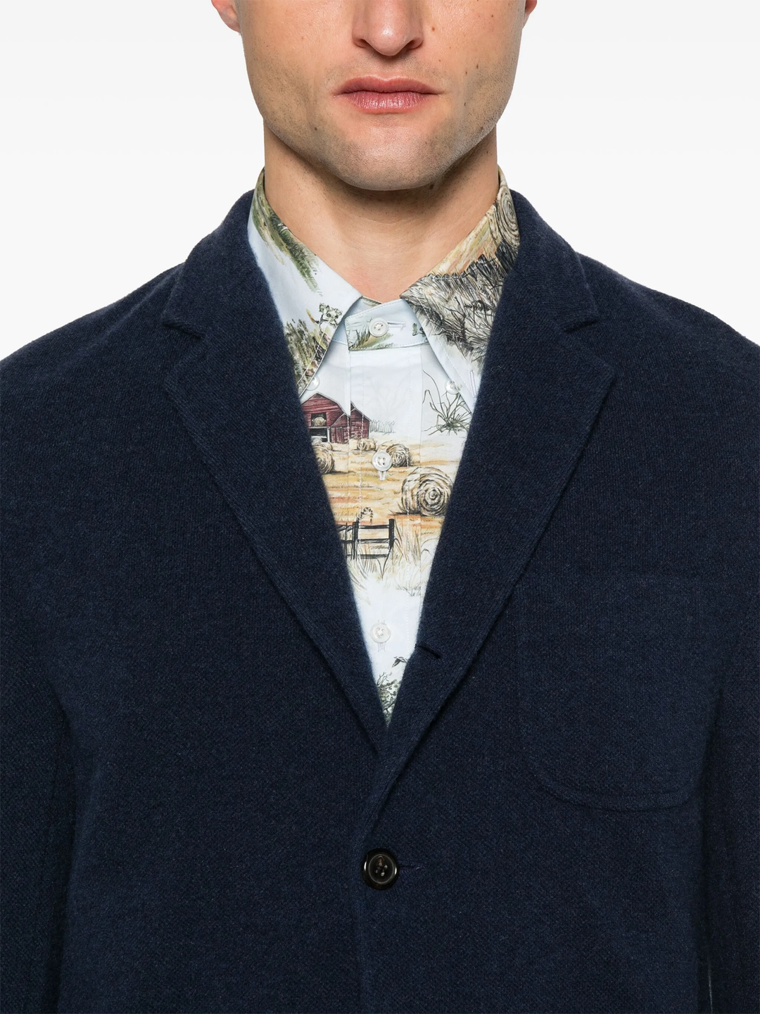 Wool Silk Pique Sack Jacket