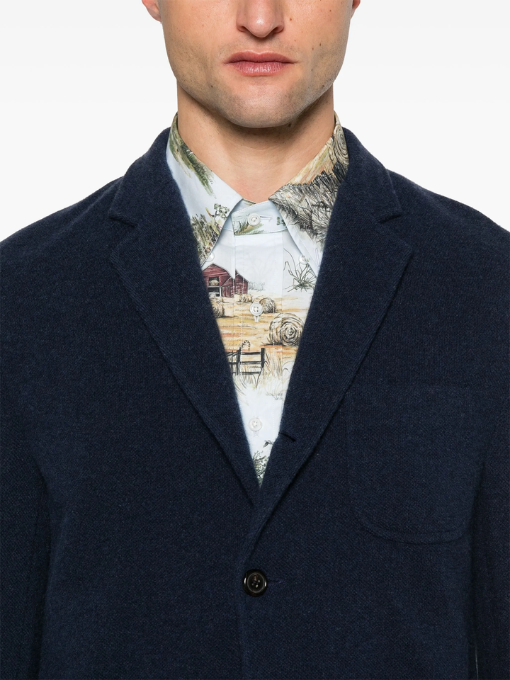 Wool Silk Pique Sack Jacket