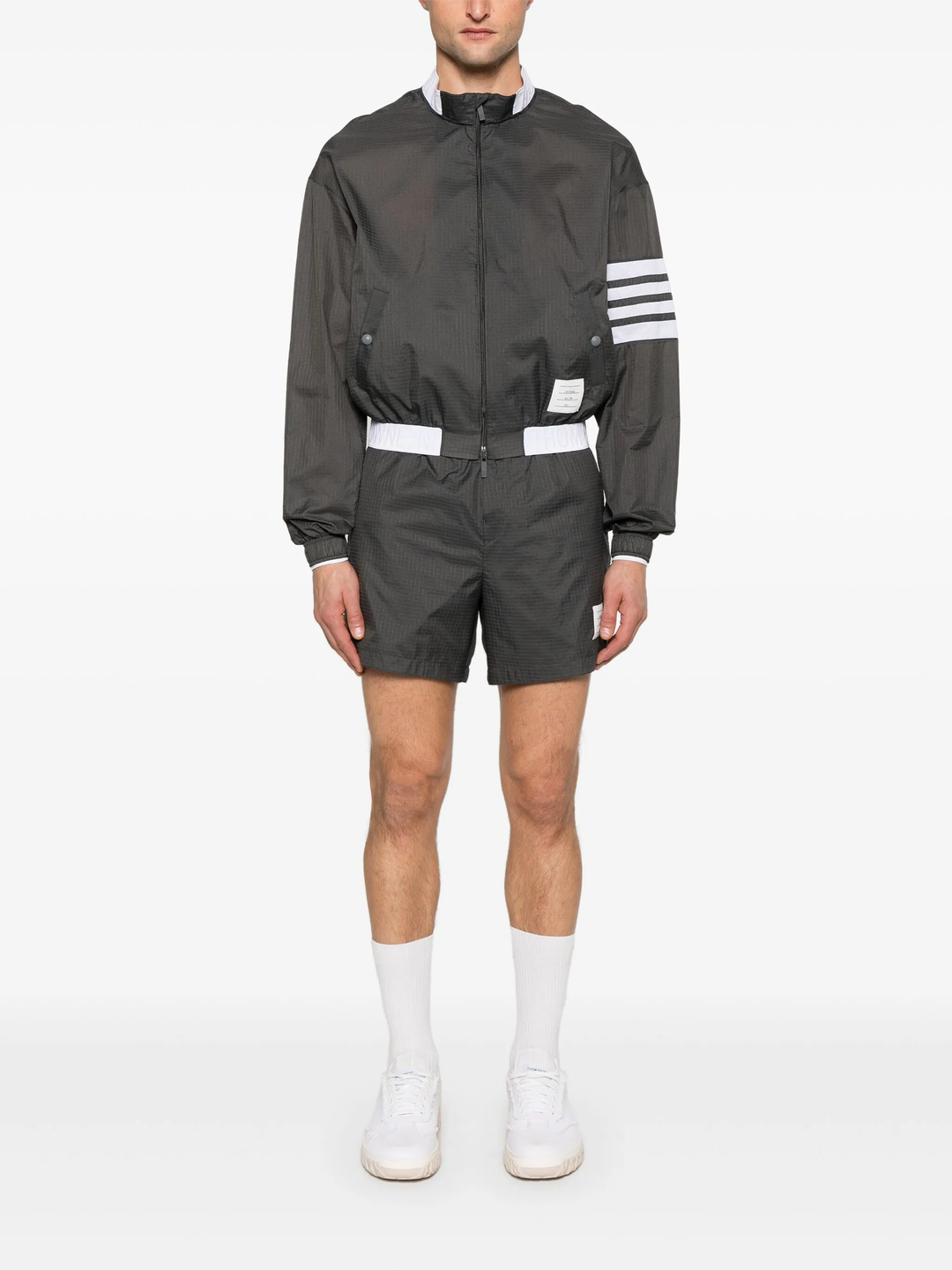 Nylon 4-Bar Ripstop Windbreaker