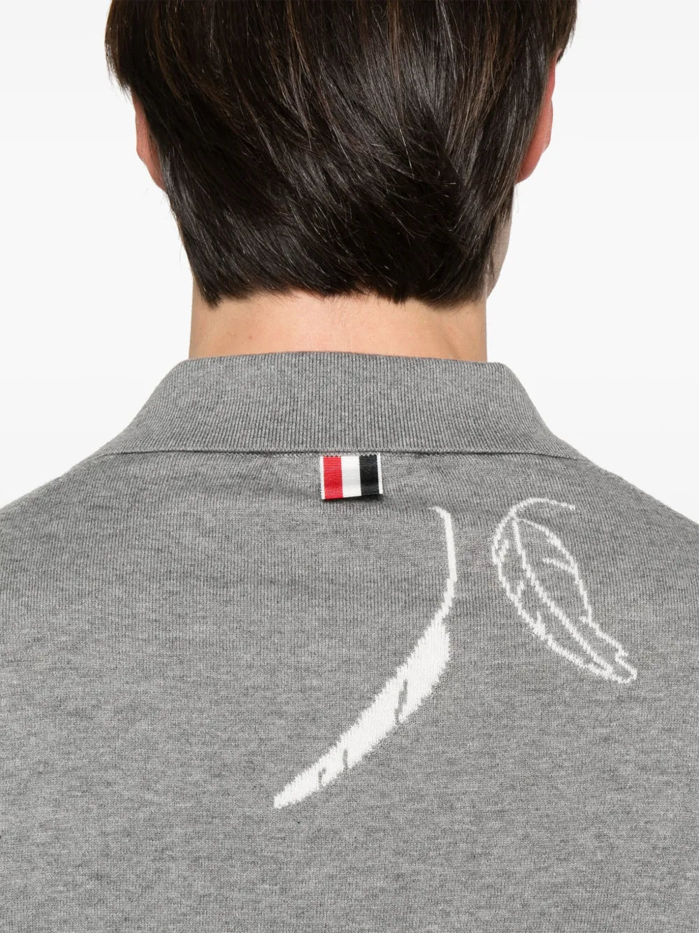 Feather Intarsia 4-Bar Polo
