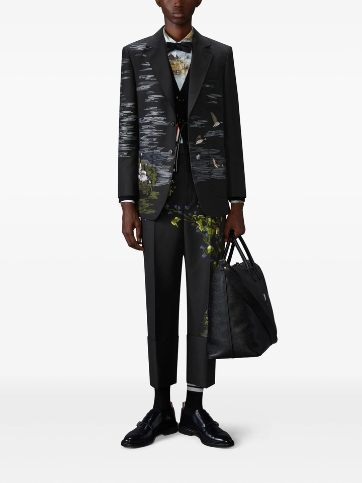 Goose Scenic Satin Stitch Wool Chino Trousers