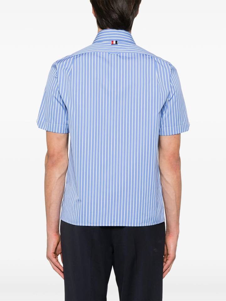 Pinstripe Poplin Short Sleeve Shirt Men