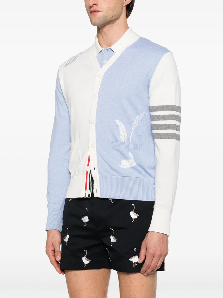 Funmix Feather Intarsia Cardigan