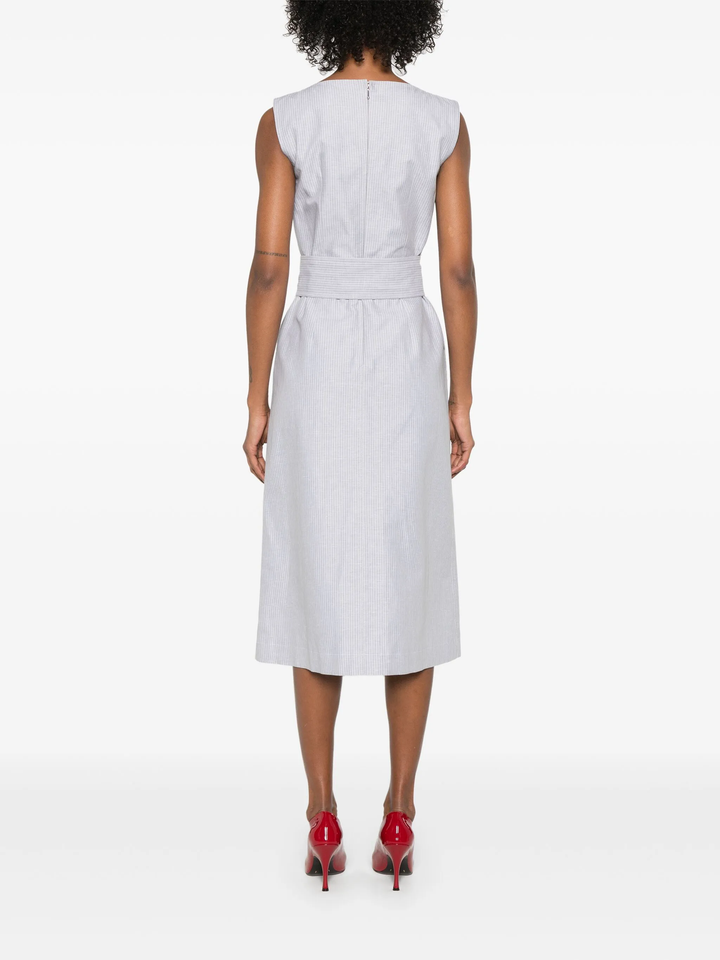 Tonal University Stripe Boat Neck Dress Women