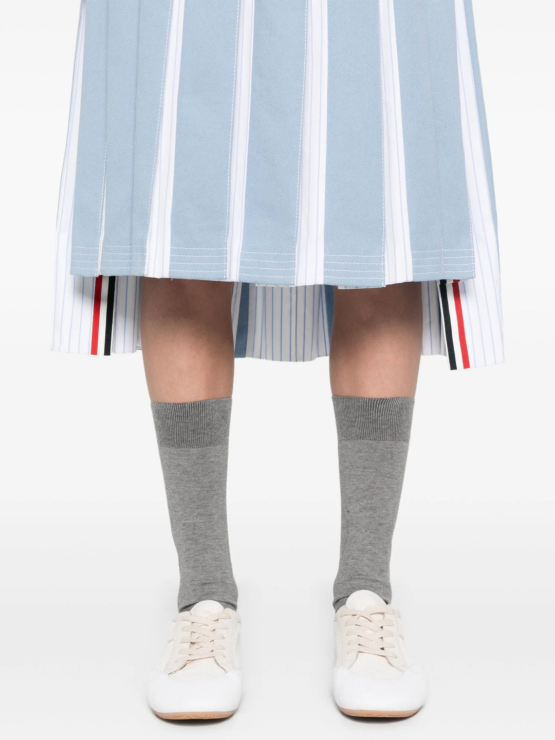 Below Knee Dropped Back Pleated Skirt