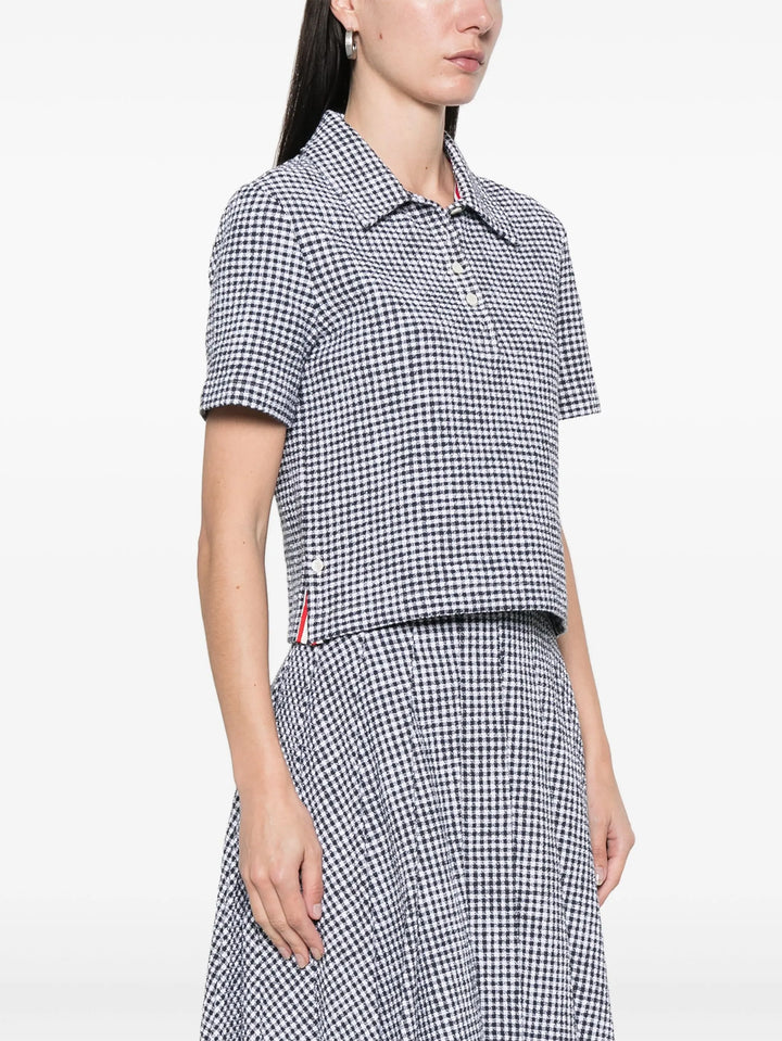 Gingham Cotton Tweed Polo