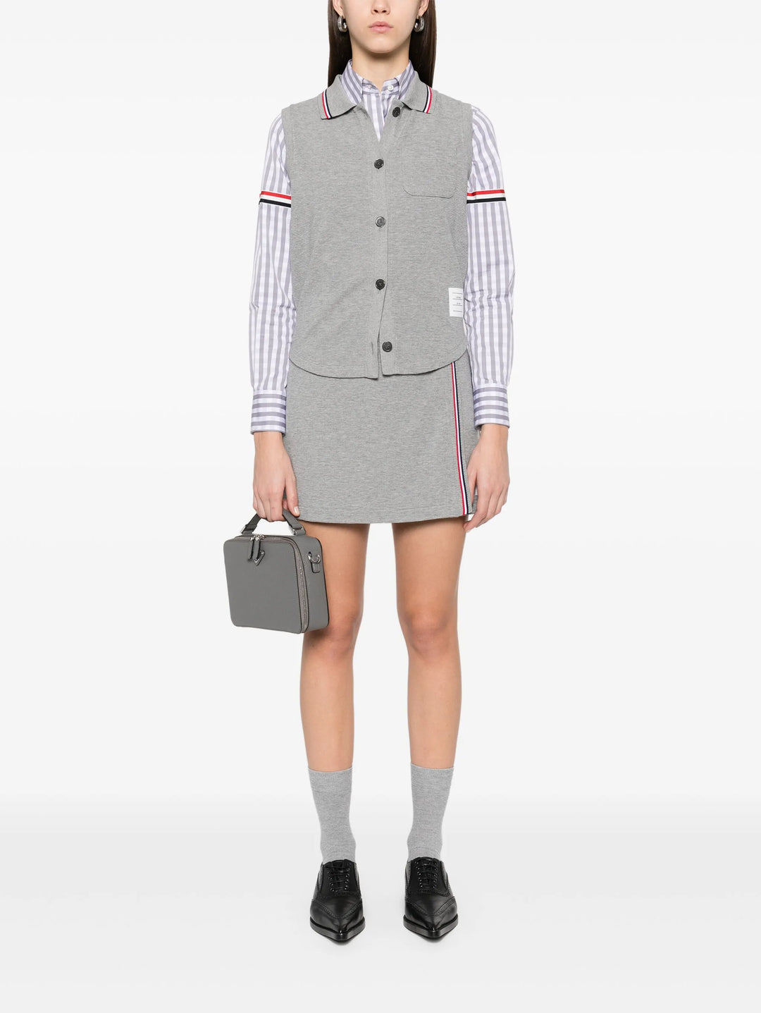 Cotton Waffle Sleeveless Button Shirt