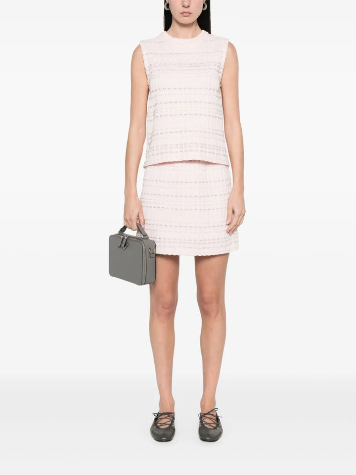 Seersucker Knit Tweed Jacquard Shell Top