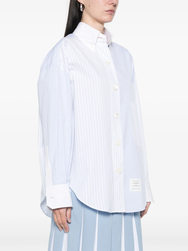 Poplin Pinstripe Striped Oversized Shirt