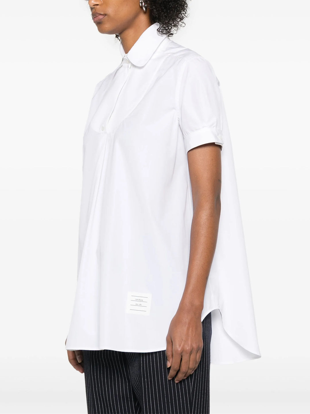 Poplin Cropped Short Sleeve Shirt