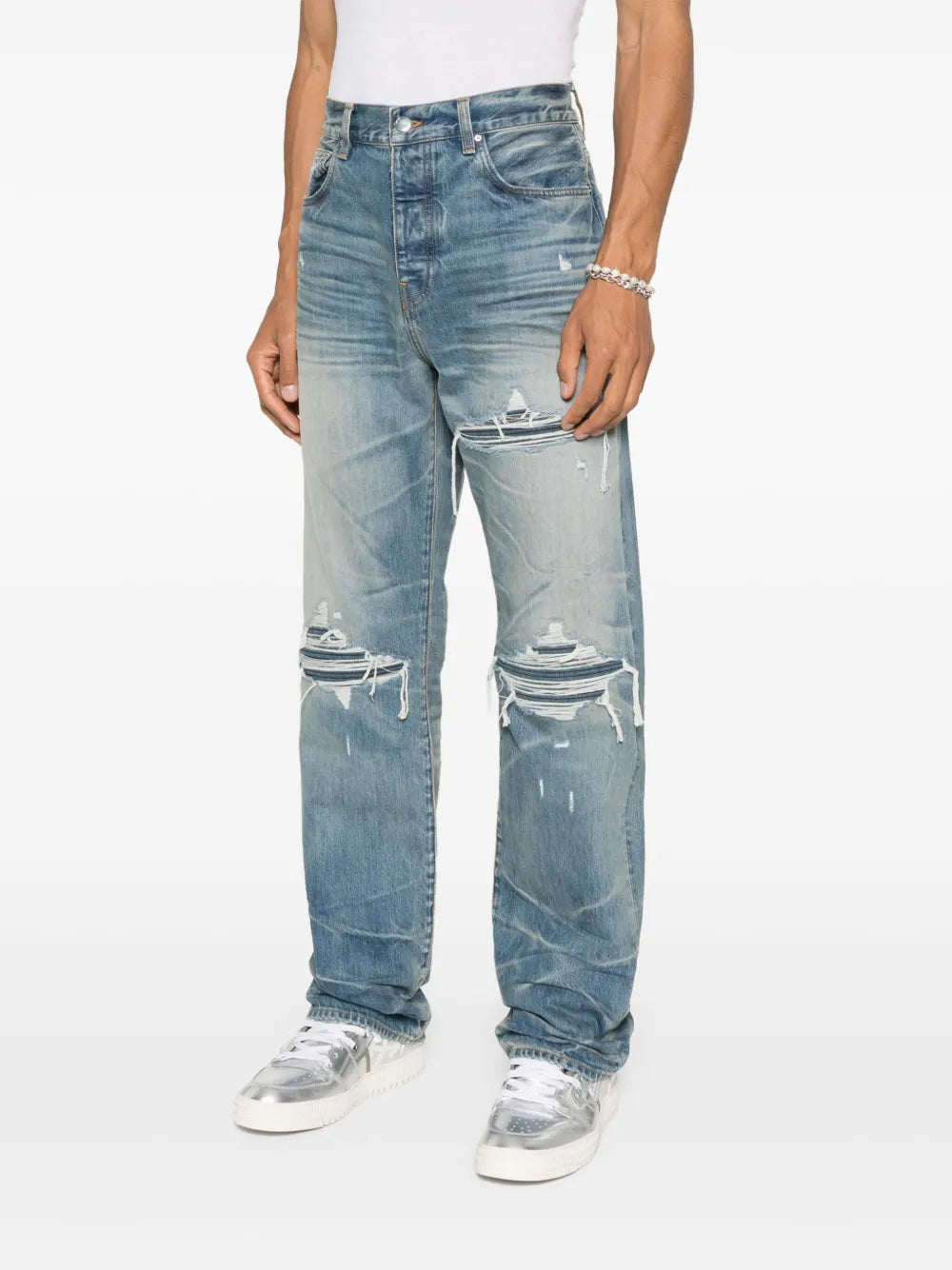 Pleated Denim Straight MX1 Jeans
