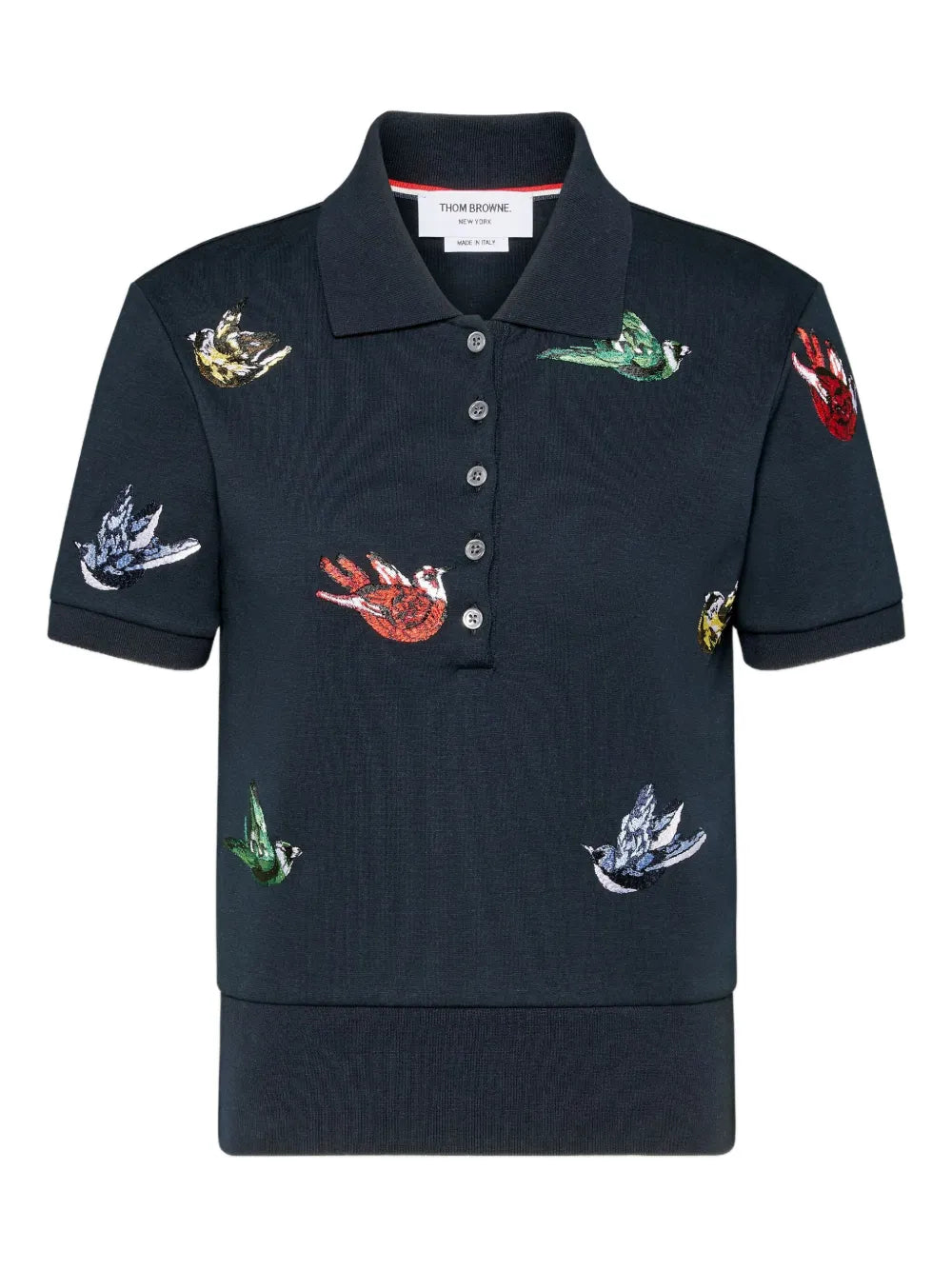 Satin Stitch Bird Embroidery Polo