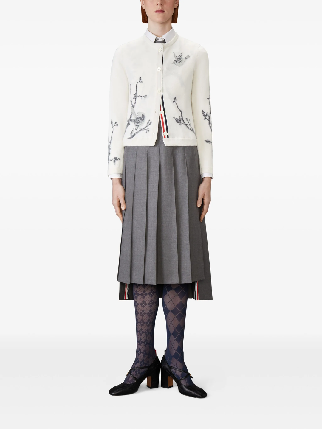 Scenic Birds Intarsia Cashmere Cardigan