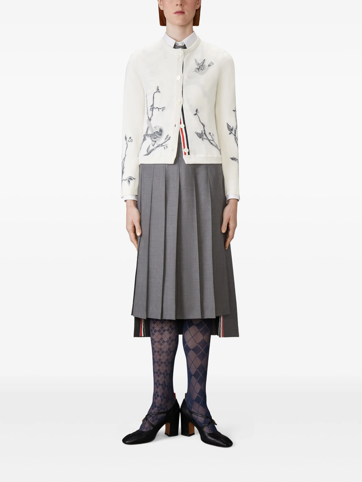 Scenic Birds Intarsia Cashmere Cardigan