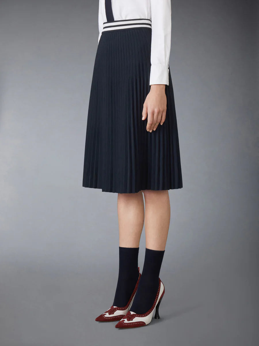 Plisse Merino Wool Silk Skirt