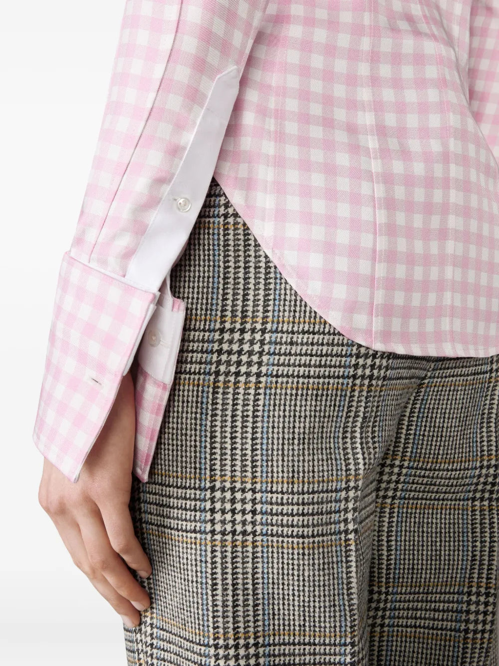 Silk Twill Gingham Shirt