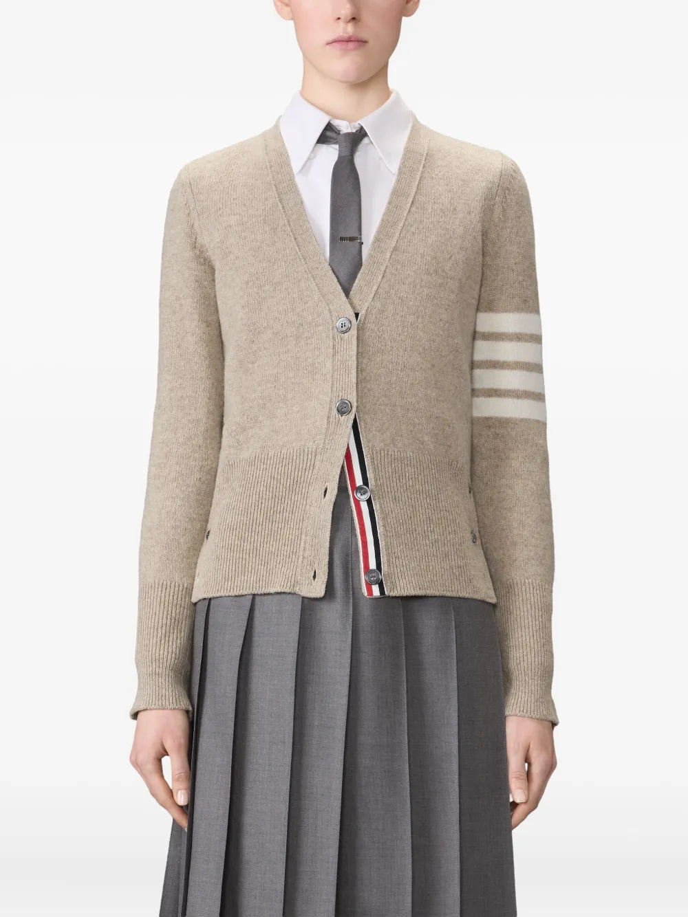Jersey Stitch Shetland Wool 4-Bar Cardigan