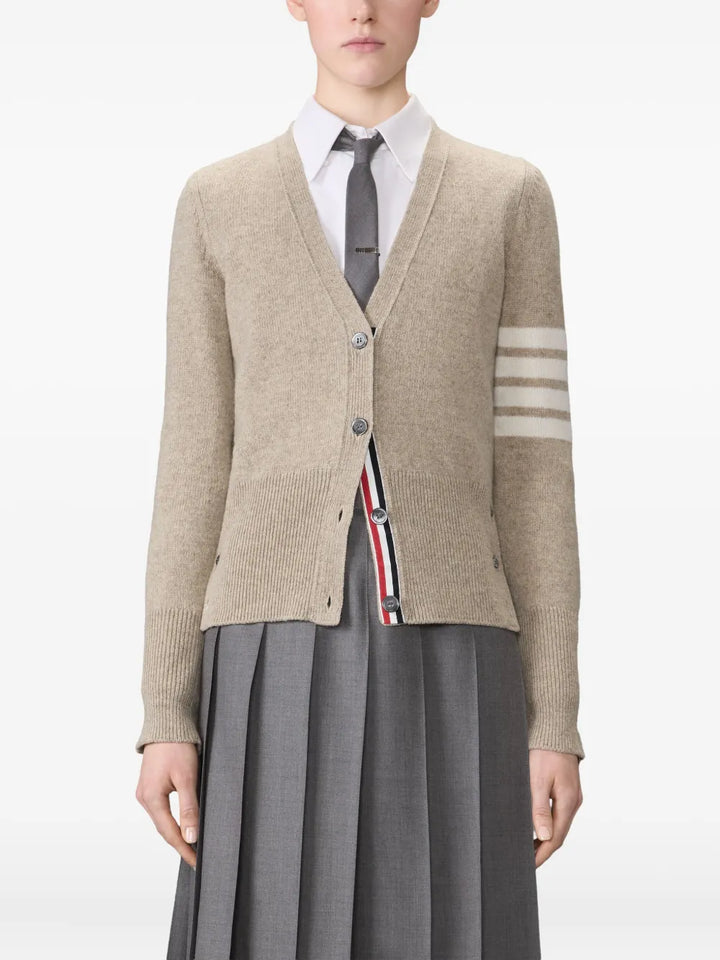 Jersey Stitch Shetland Wool 4-Bar Cardigan