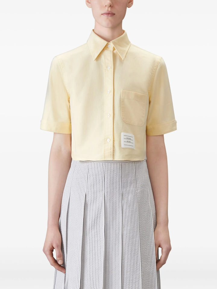 Oxford Cropped Short Sleeve Shirt Women