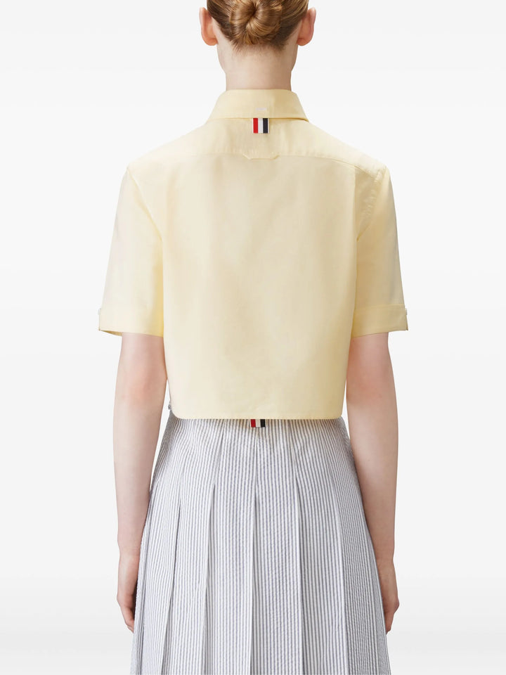 Oxford Cropped Short Sleeve Shirt Women