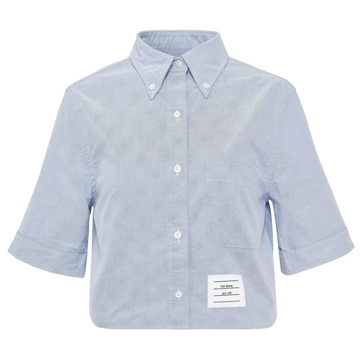 Cropped Point Collar Shirt