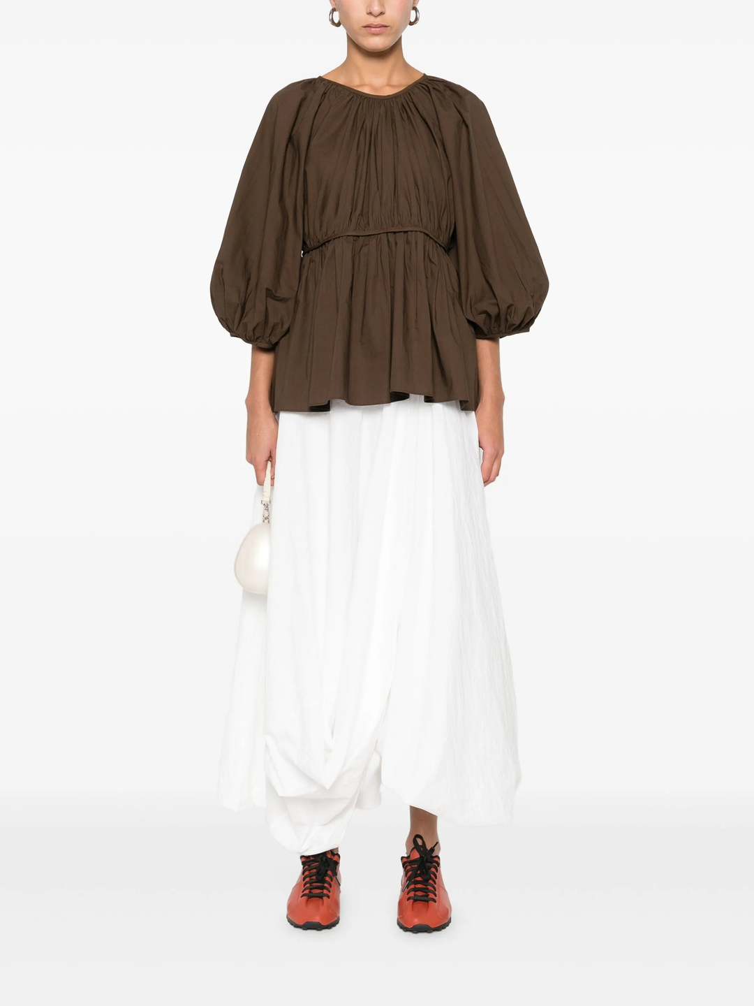 Top With Puff Sleeves And Bow