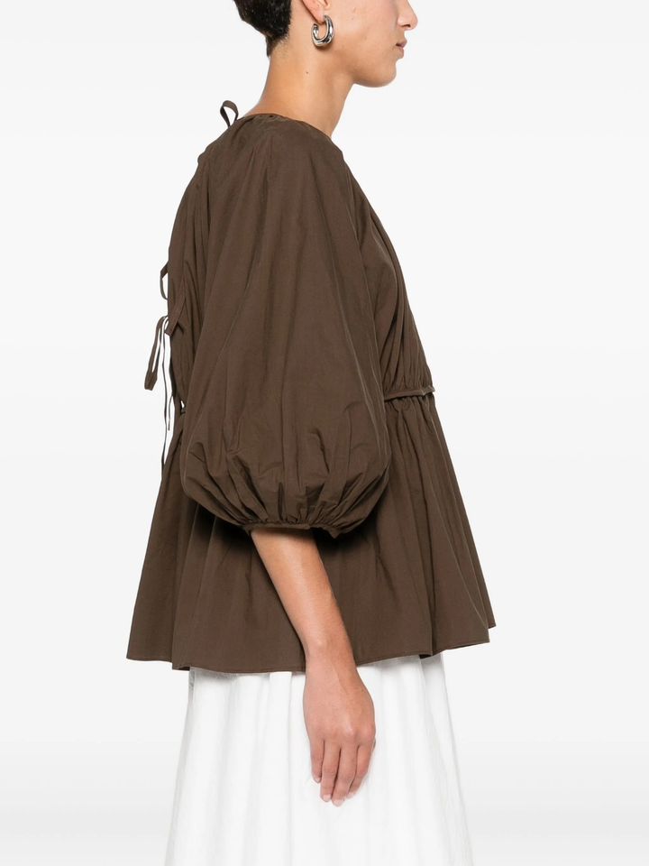 Top With Puff Sleeves And Bow