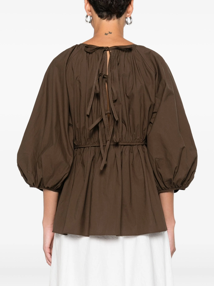 Top With Puff Sleeves And Bow