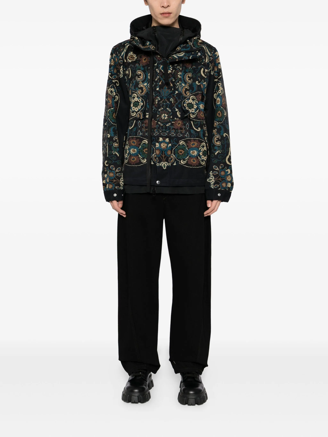 Floral Print Grosgrain Blouson