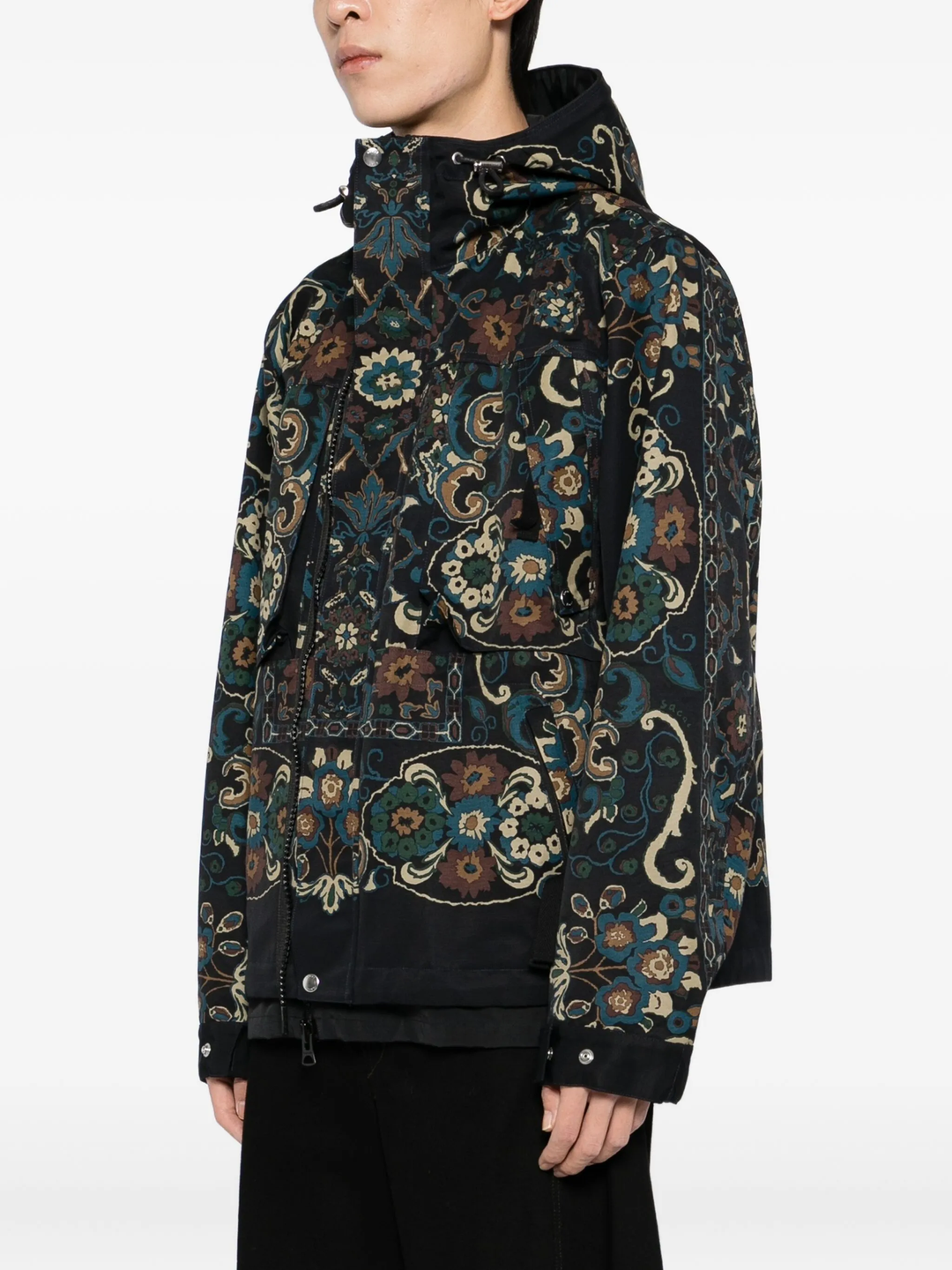 Floral Print Grosgrain Blouson