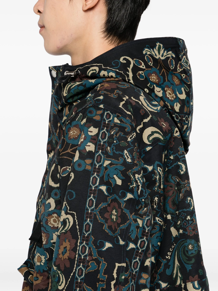 Floral Print Grosgrain Blouson