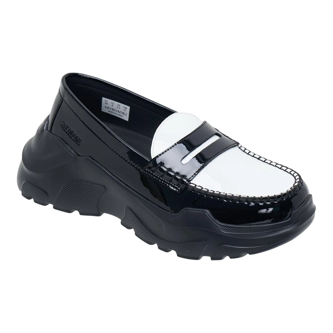 Black White Contrast Flat Shoes