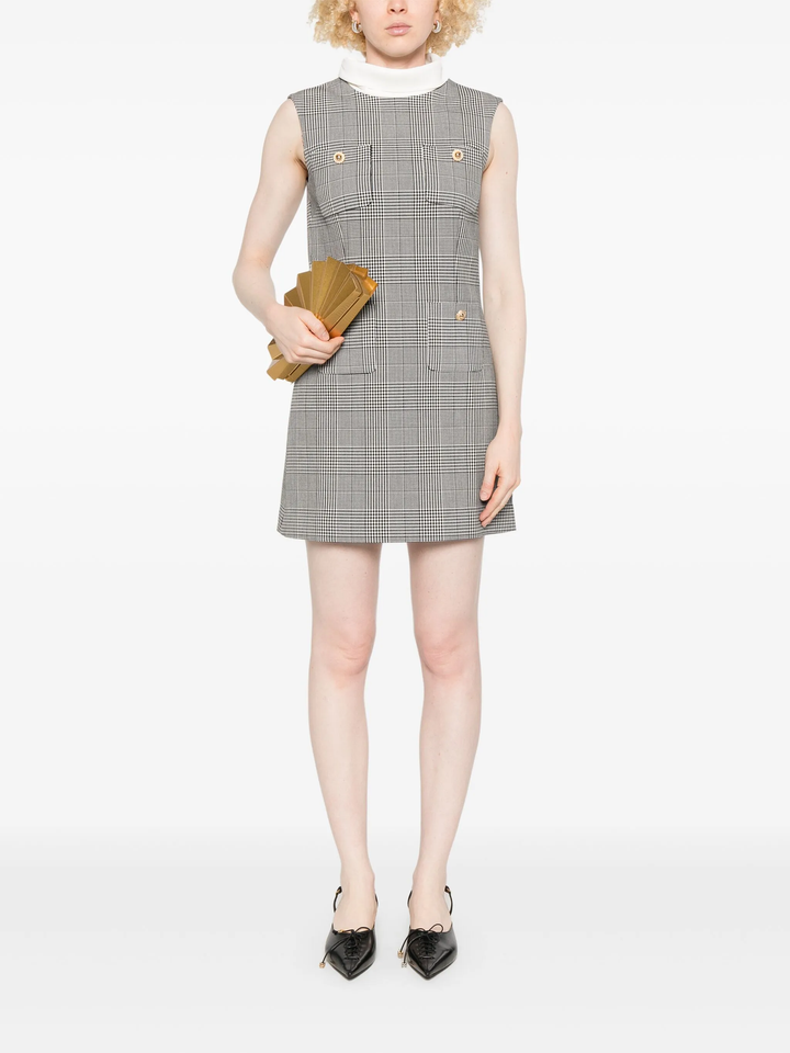 Sleeveless Prince Of Wales Check Mini Dress