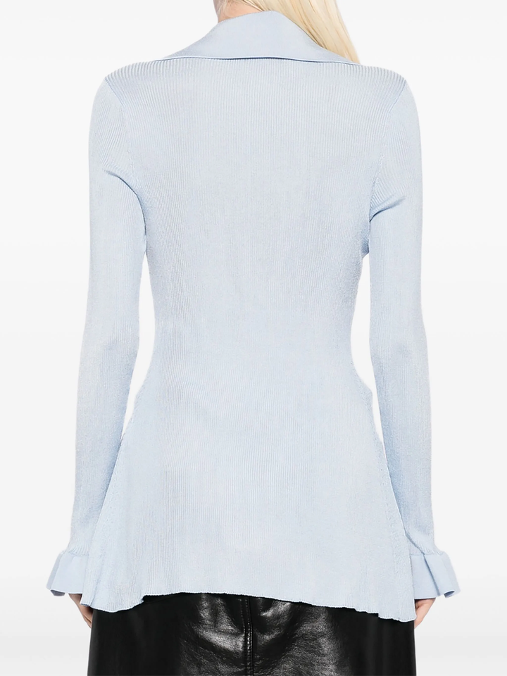 Blue Ribbed Longline Top