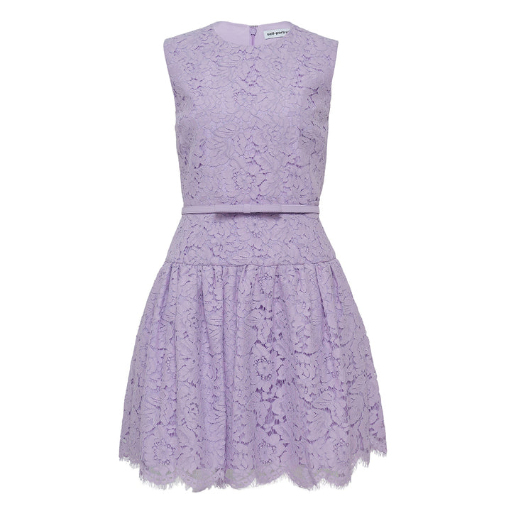 Lilac Lace Sleeveless Mini Dress