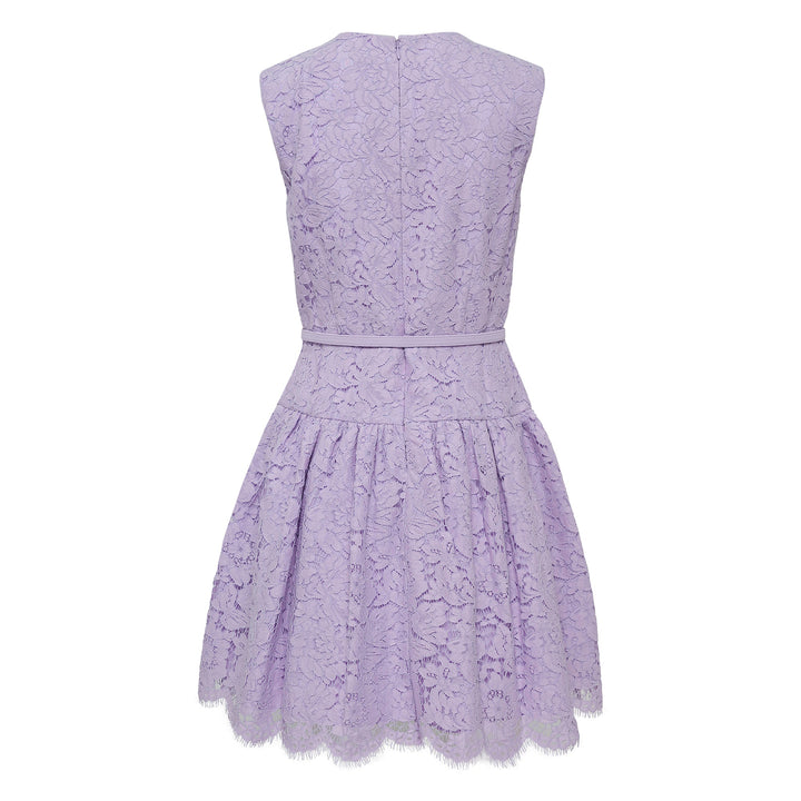 Lilac Lace Sleeveless Mini Dress