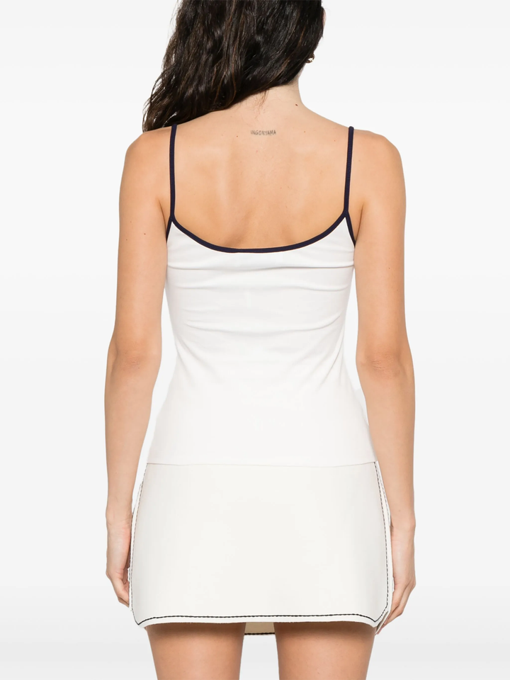 White Vest Pink Logo