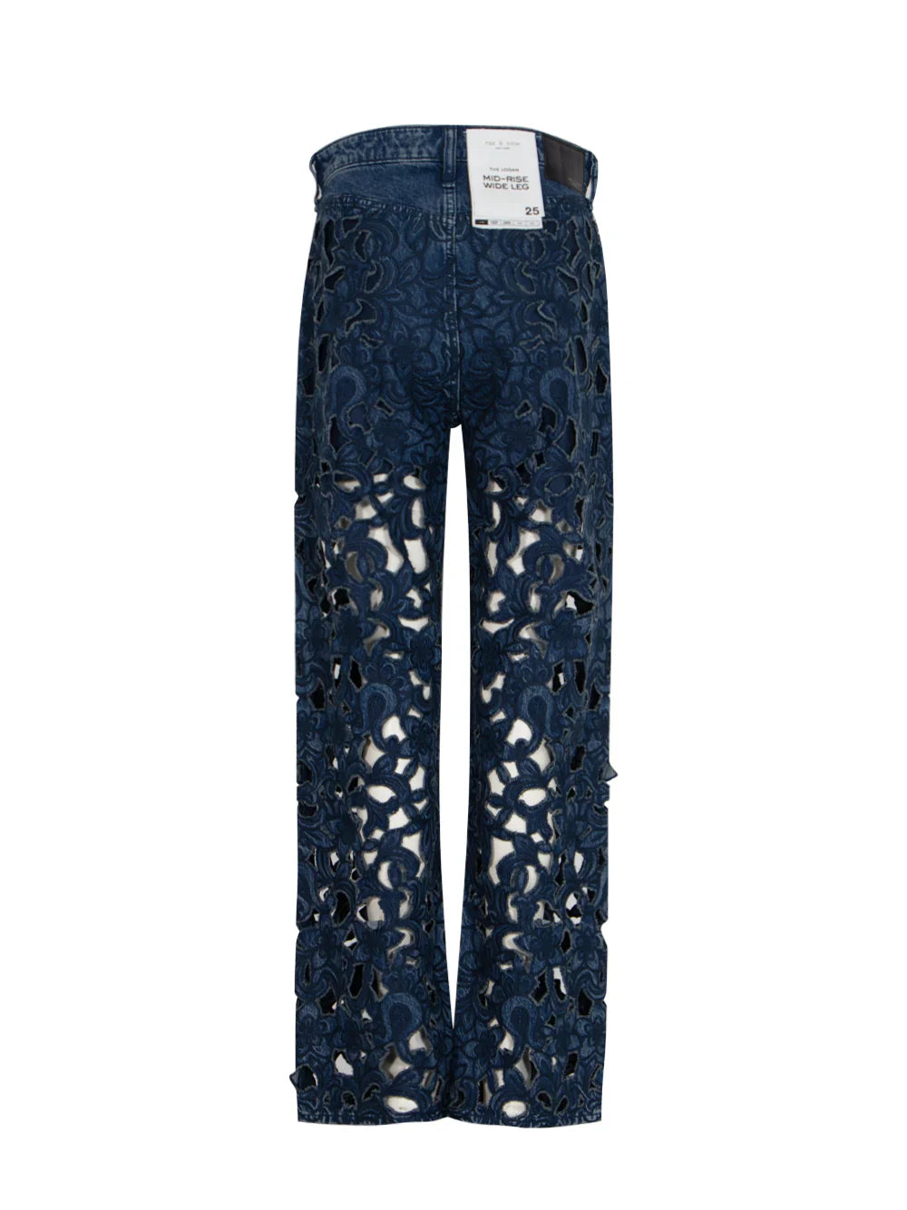 Logan Mid Rise Wide Leg Floral Cutout