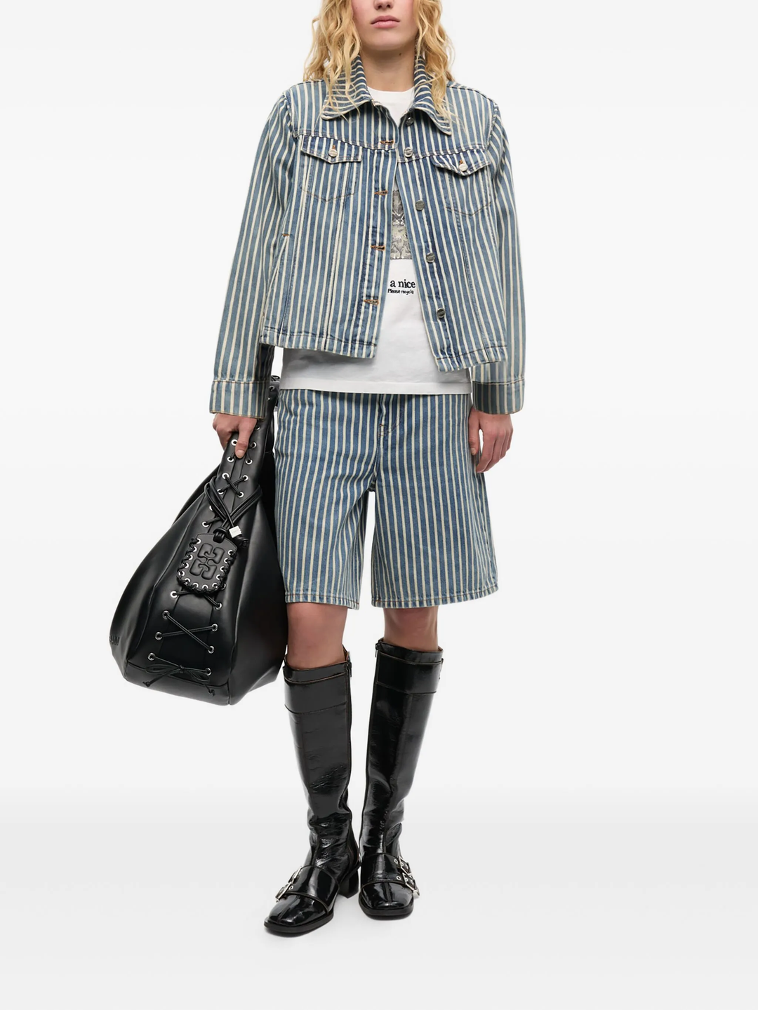 Light Stripe Denim Jacket